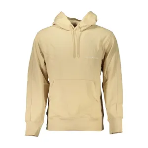 Calvin Klein Beige Brushed Cotton Hooded Sweatshirt