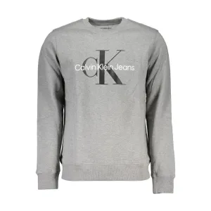 Calvin Klein Classic Gray Crew Neck Sweatshirt with Logo