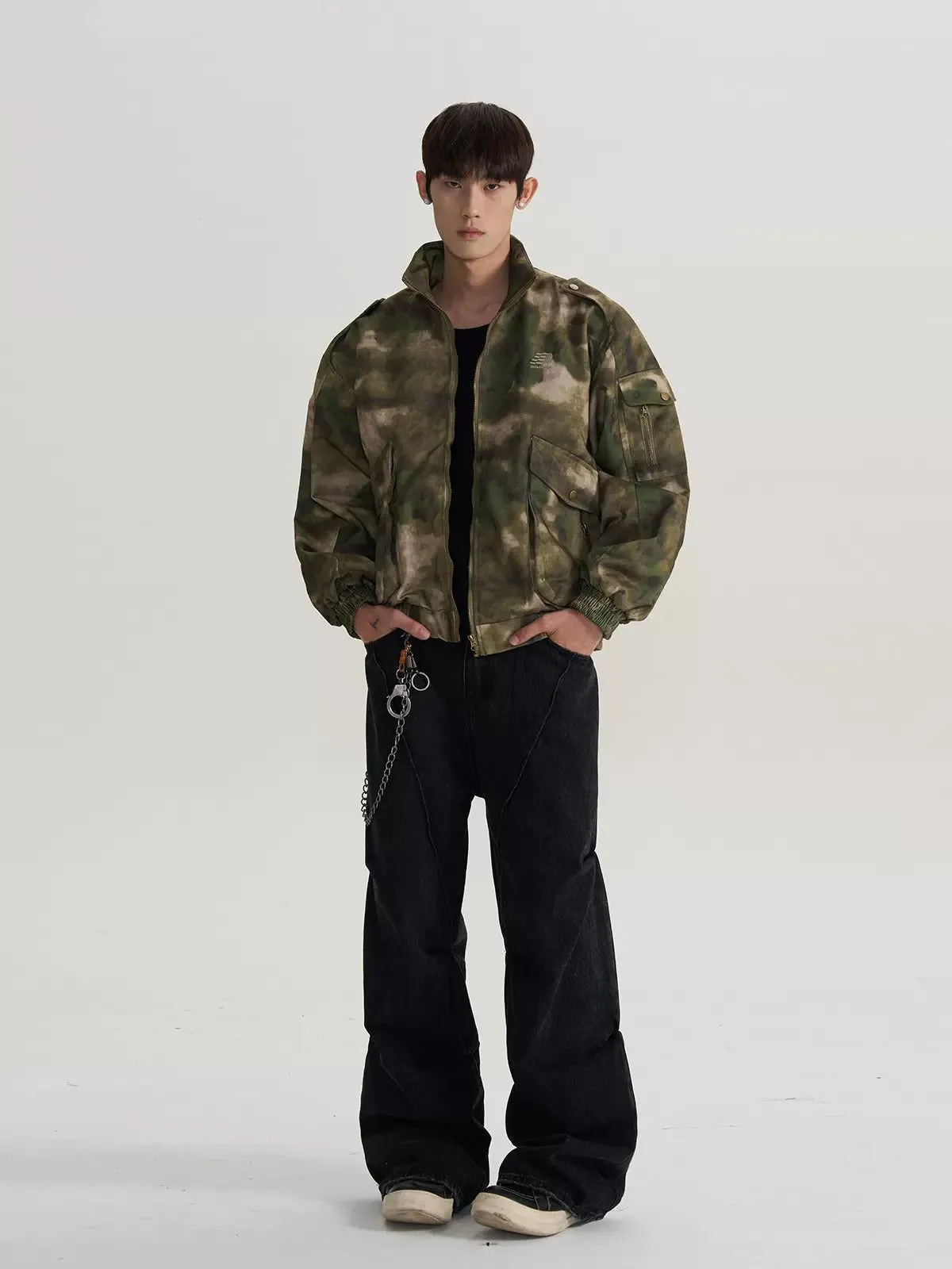 Camouflage Multi-Pocket Short Jacket