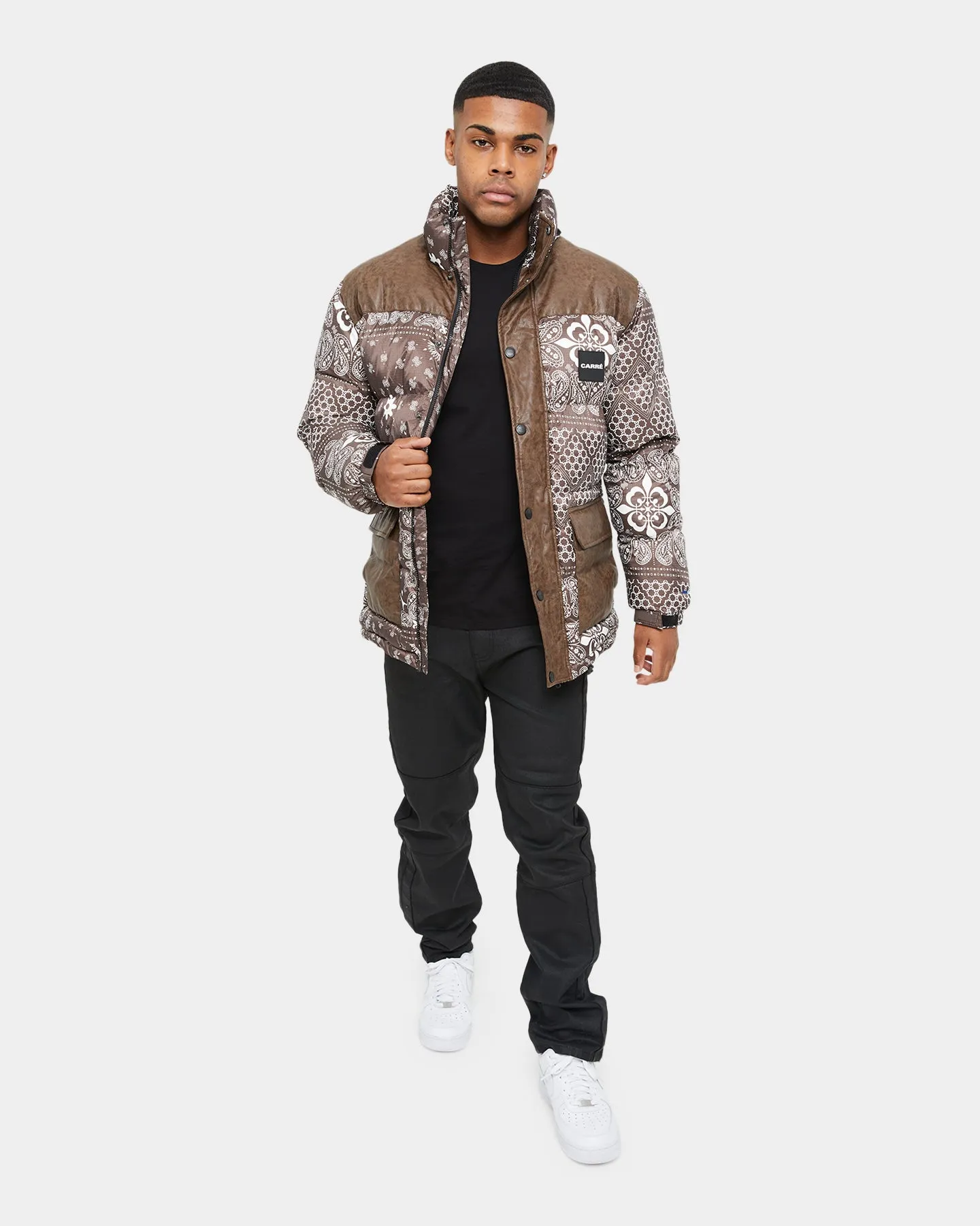 Carre Bandana Ultra Roadman Puffer Jacket Dark Brown