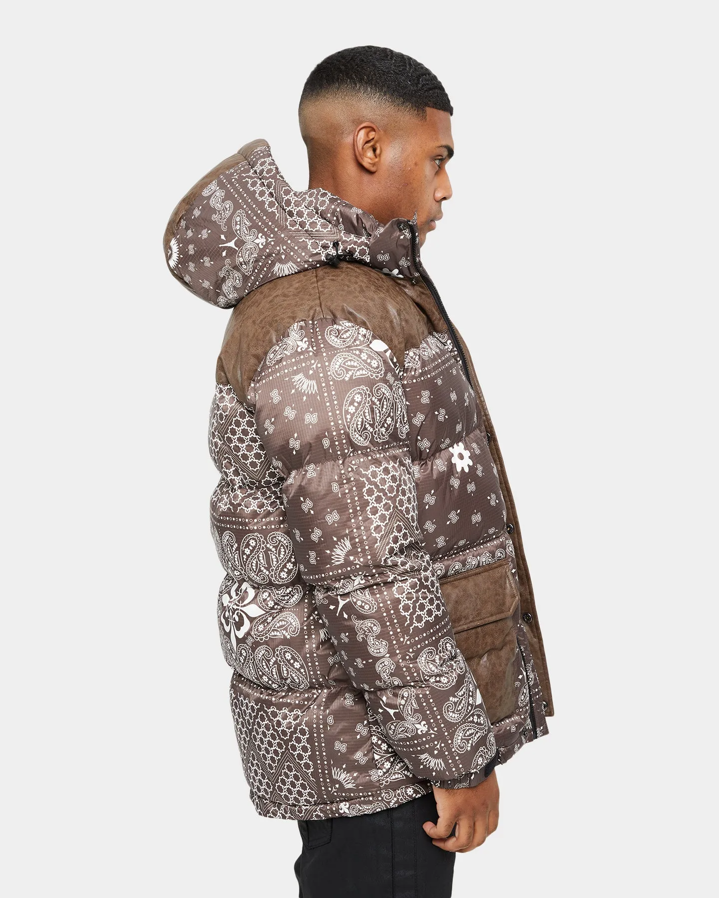 Carre Bandana Ultra Roadman Puffer Jacket Dark Brown