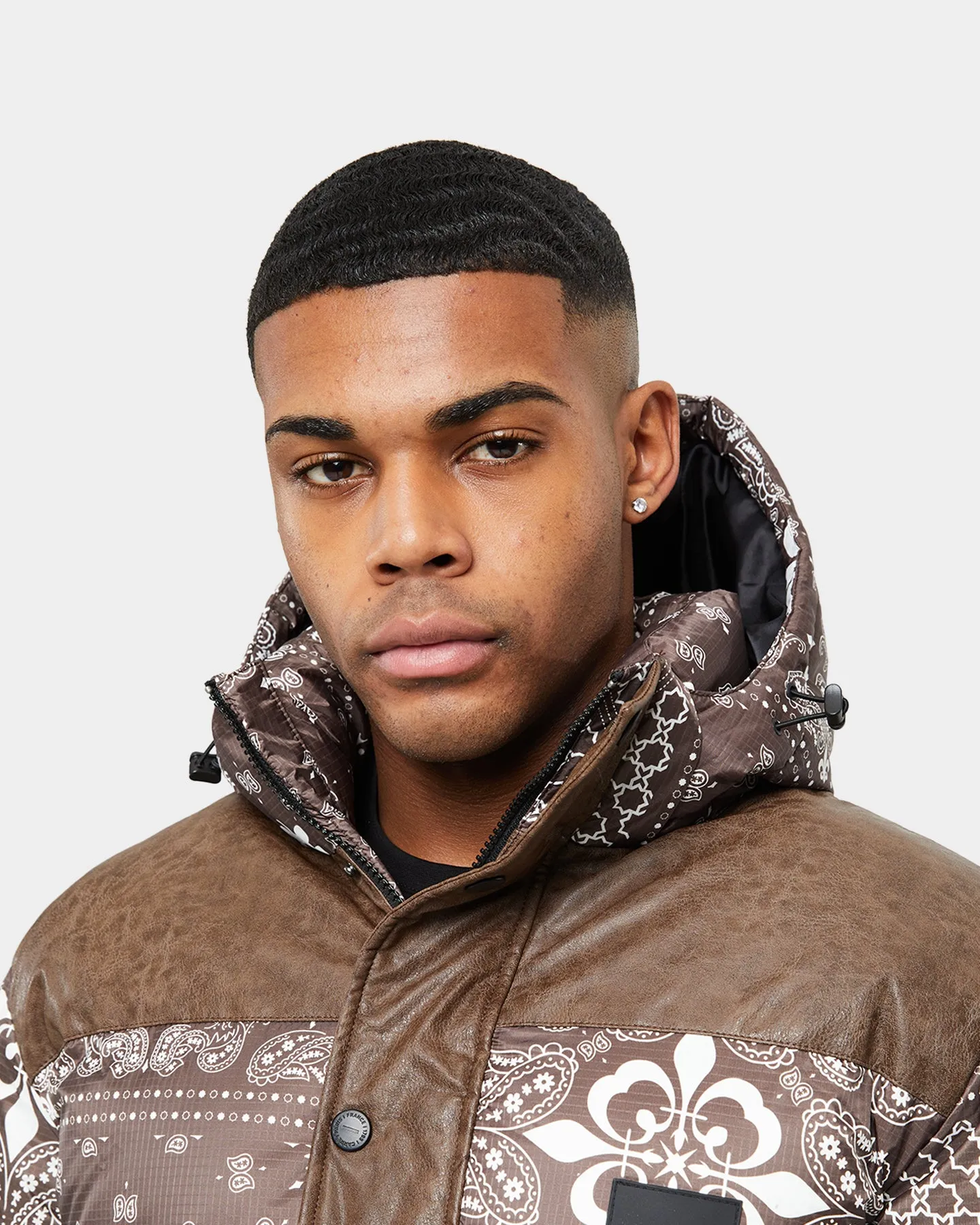 Carre Bandana Ultra Roadman Puffer Jacket Dark Brown