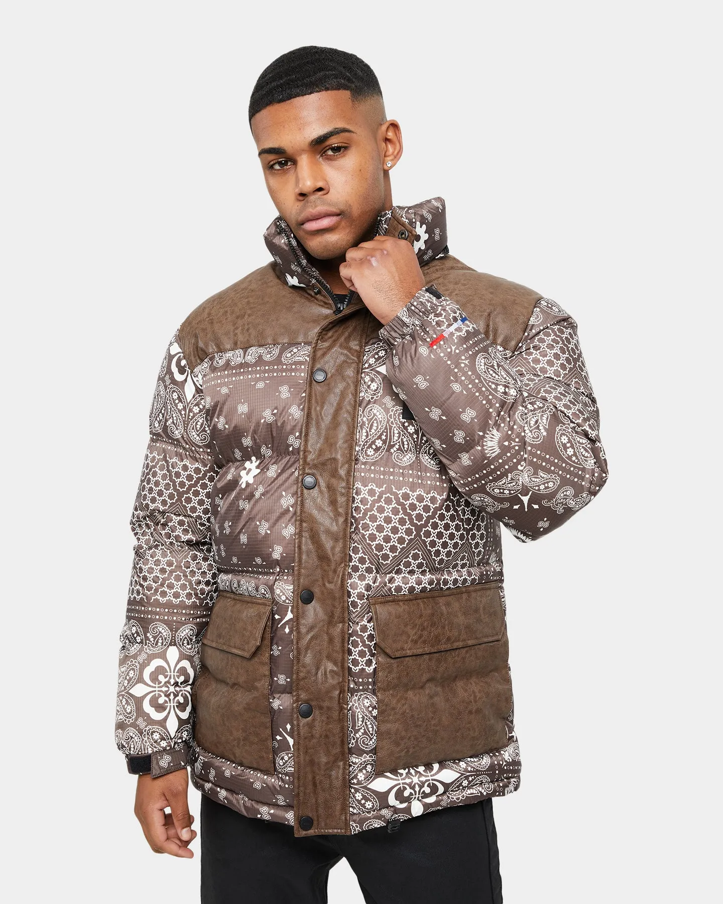 Carre Bandana Ultra Roadman Puffer Jacket Dark Brown