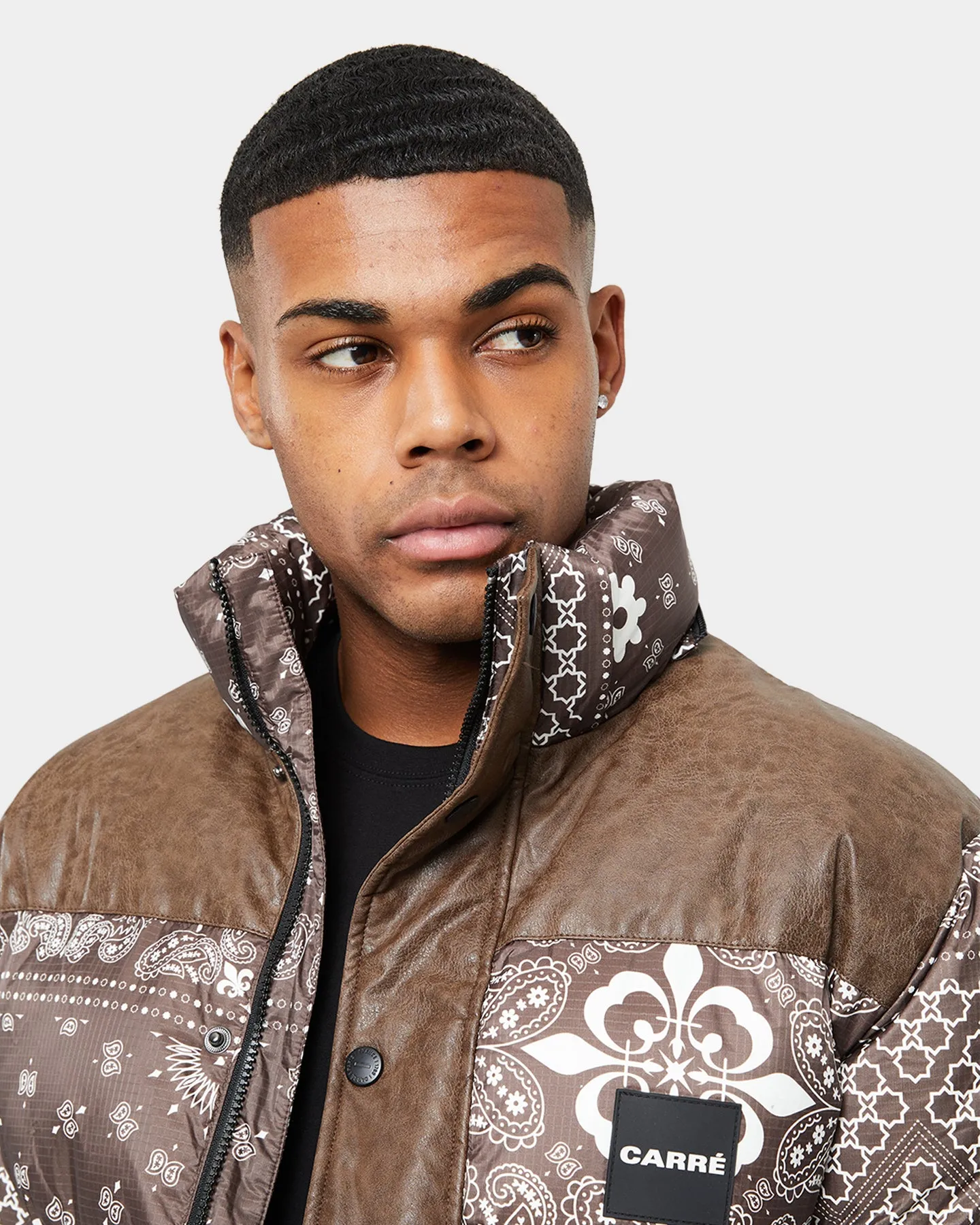 Carre Bandana Ultra Roadman Puffer Jacket Dark Brown