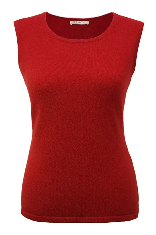 Cashmere vest - camisole - round neck tank top