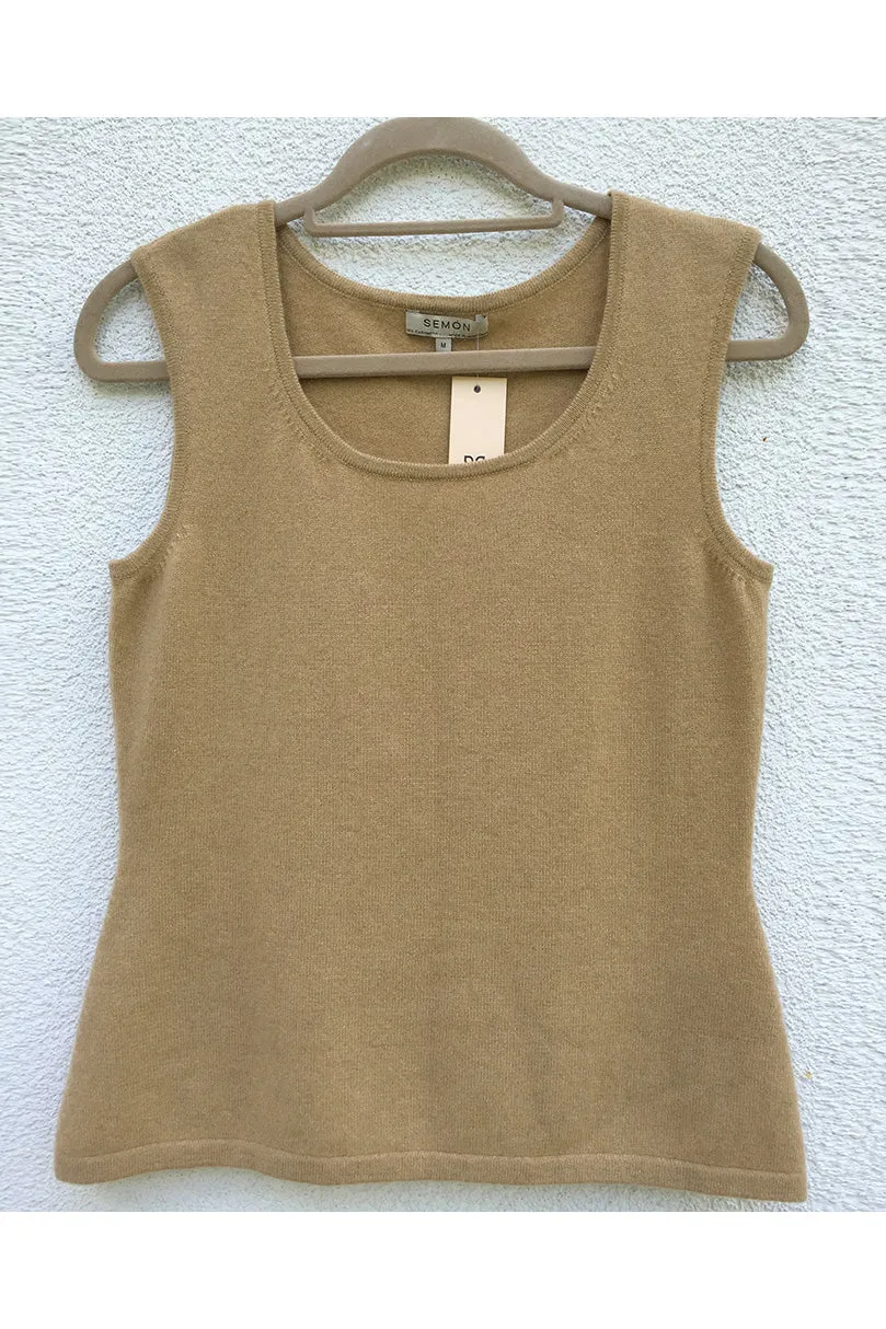 Cashmere vest - camisole - round neck tank top