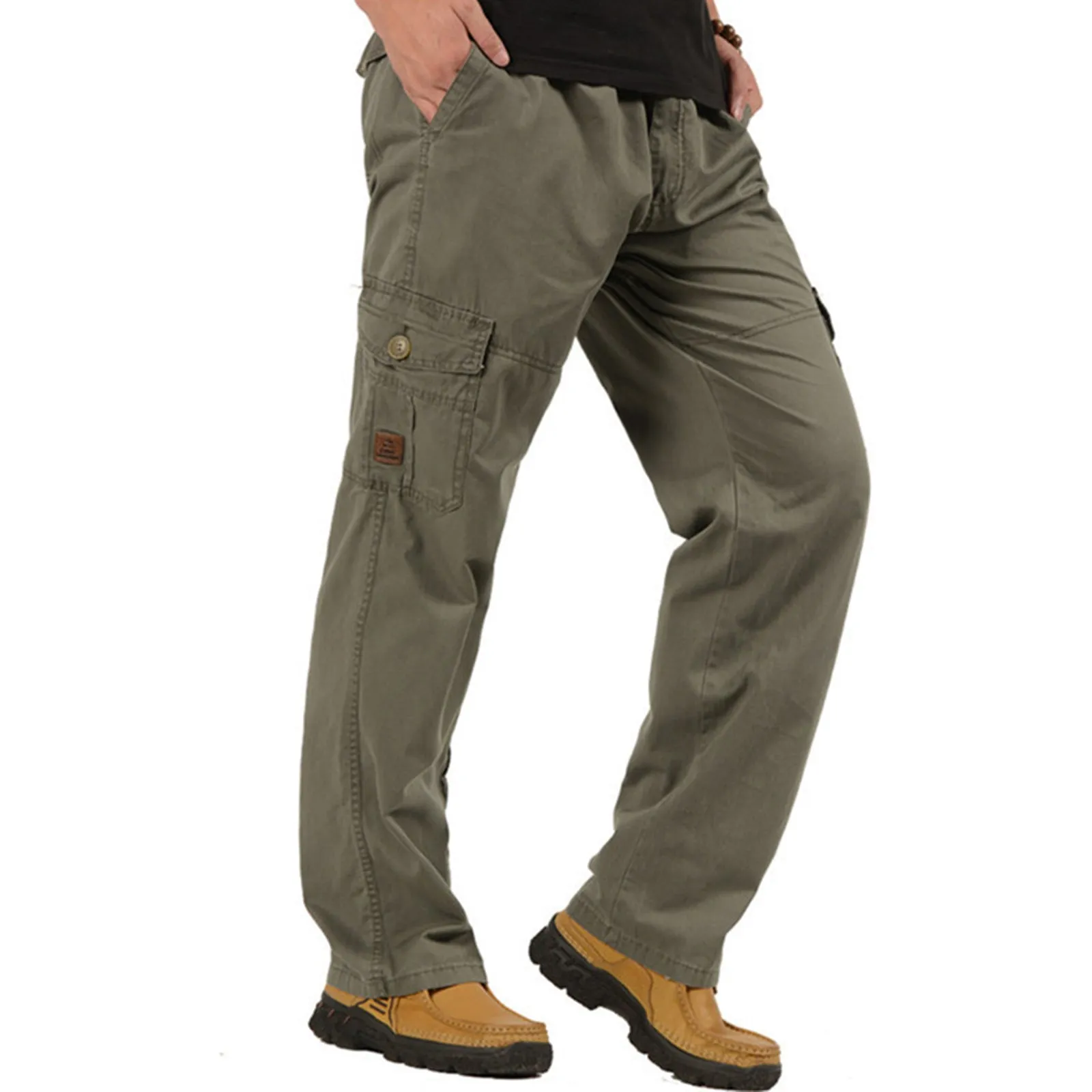 CASUAL 100%COTTON POCKET CARGO PANTS