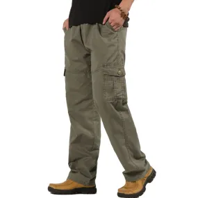 CASUAL 100%COTTON POCKET CARGO PANTS