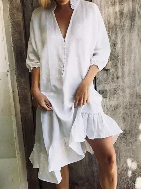 Casual V-Neck Dress