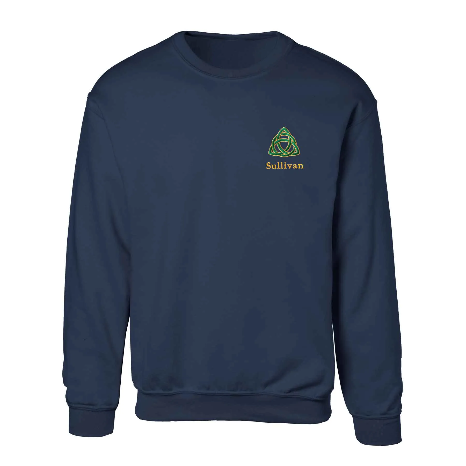 Celtic Trinity Knot Embroidered Personalized Sweatshirt- Navy