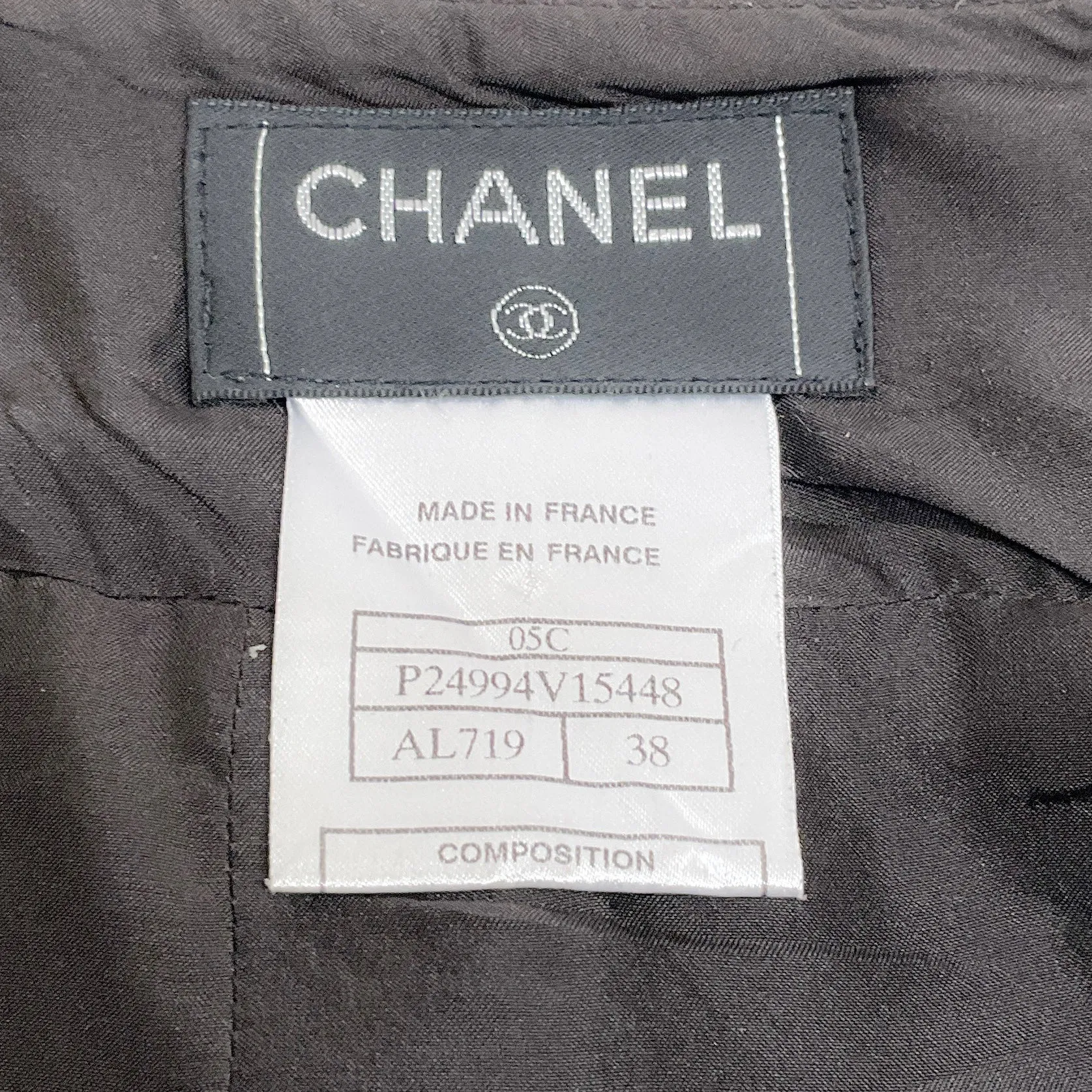 Chanel Black Linen / Cashmere Trumpet Skirt