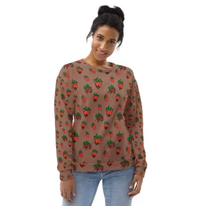 Chocolate Strawberry Women's Recyled Polyester Sweatshirt