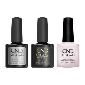 CND - Shellac Xpress5 Combo - Base, Top & Night Brilliance (0.25 oz)