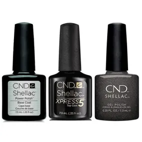 CND - Shellac Xpress5 Combo - Base, Top & Powerful Hematite (0.25 oz)