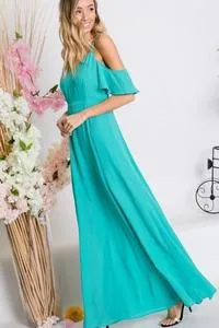 Cold-shoulder maxi dress