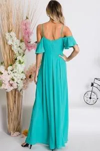 Cold-shoulder maxi dress