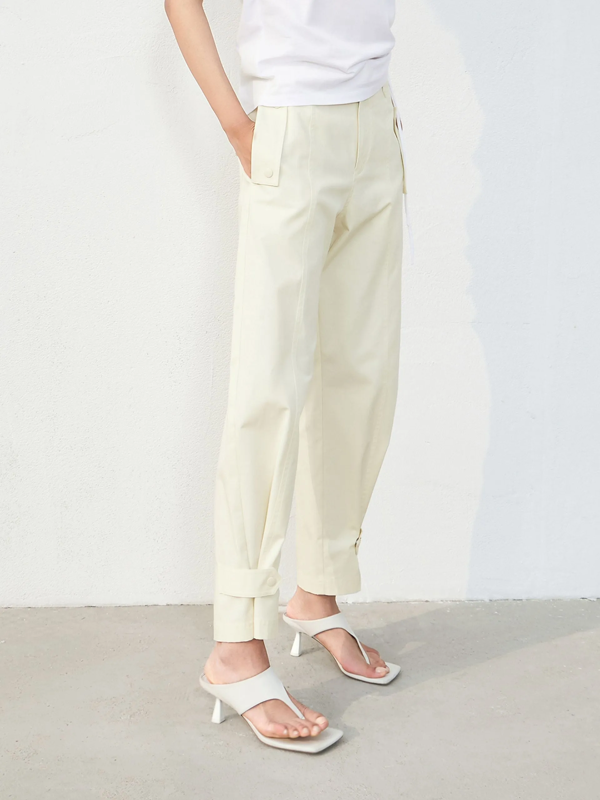 Cotton Ankle Cargo Pants