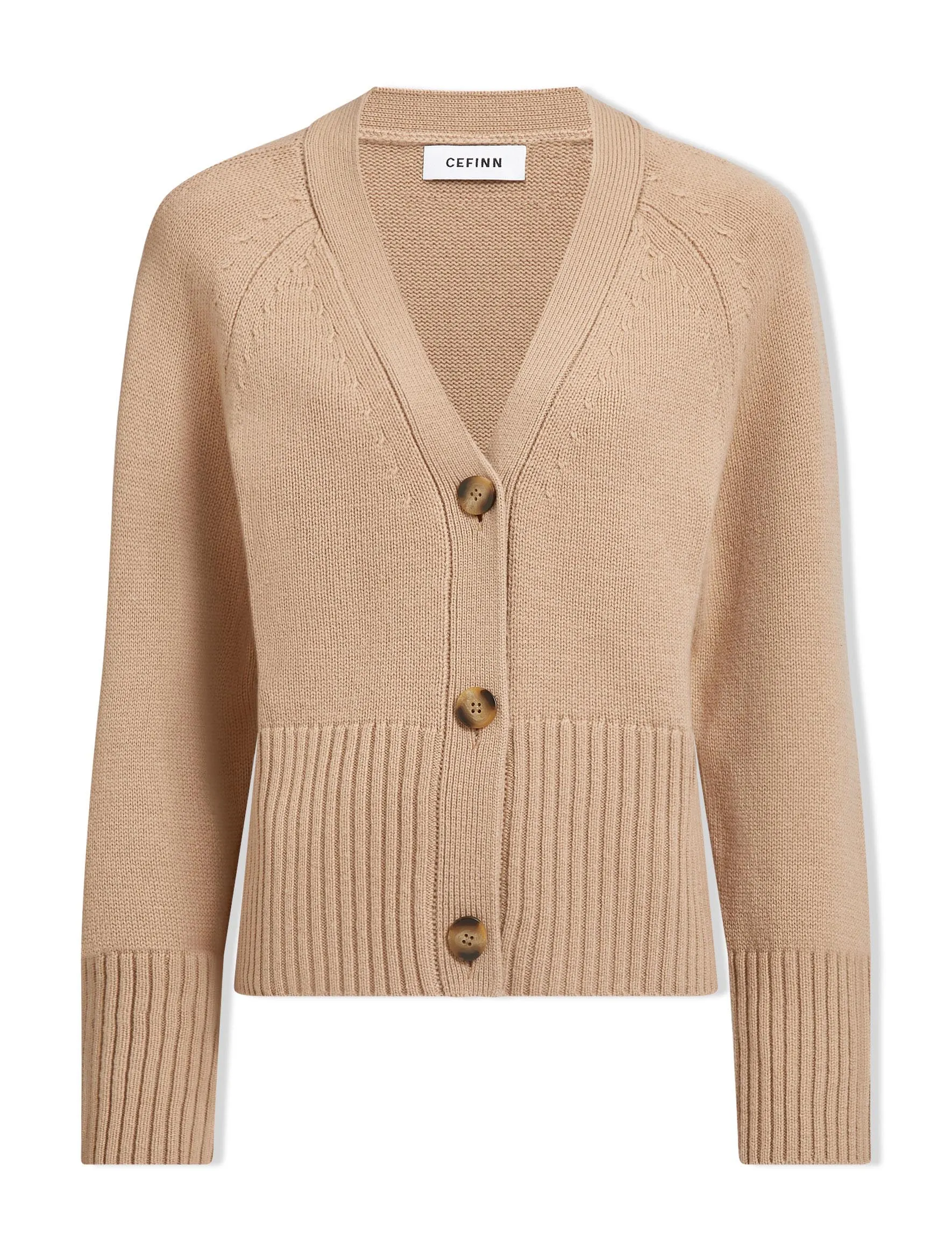 Courtney Cashmere Blend Cardigan - Camel