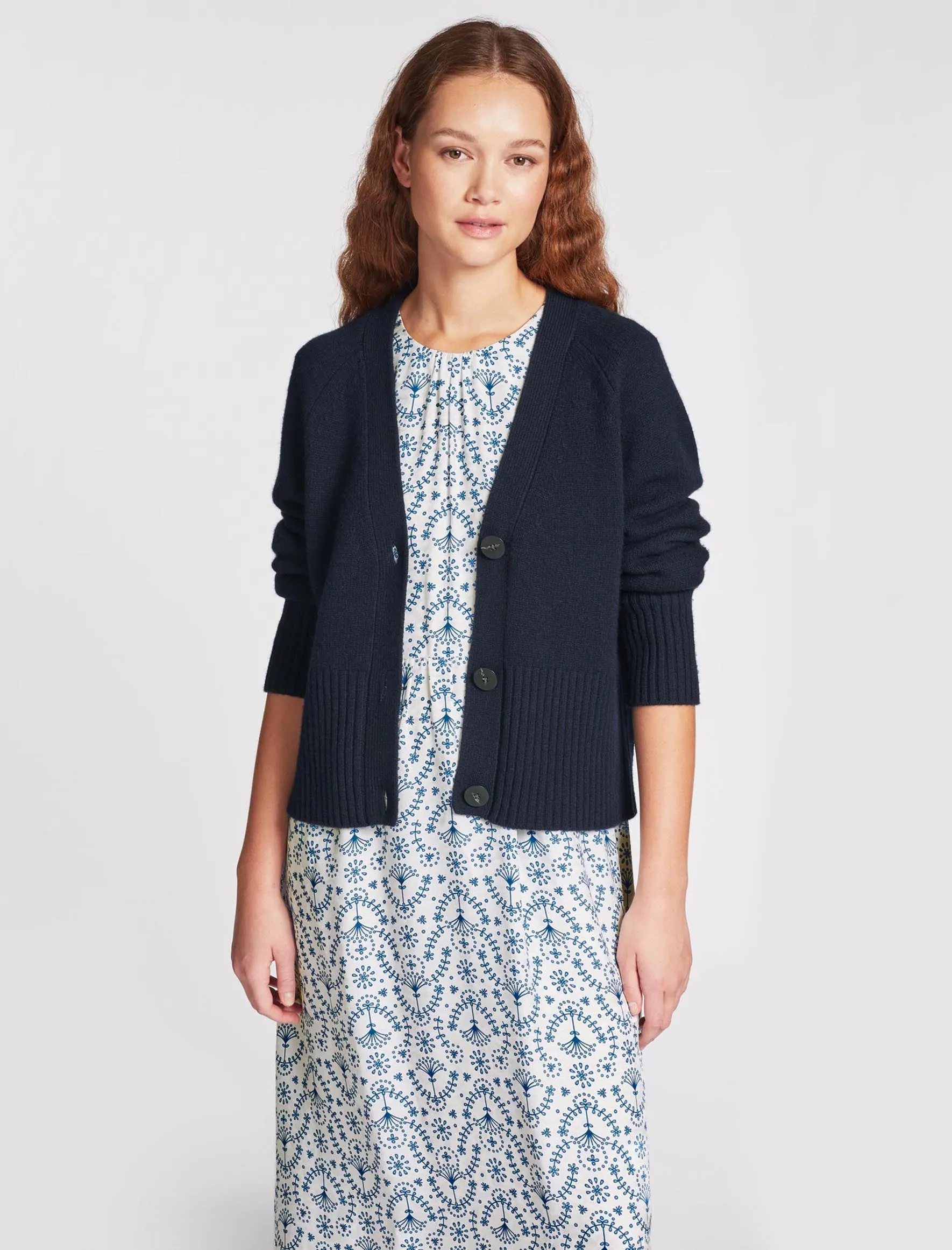 Courtney Cashmere Blend Cardigan - Navy