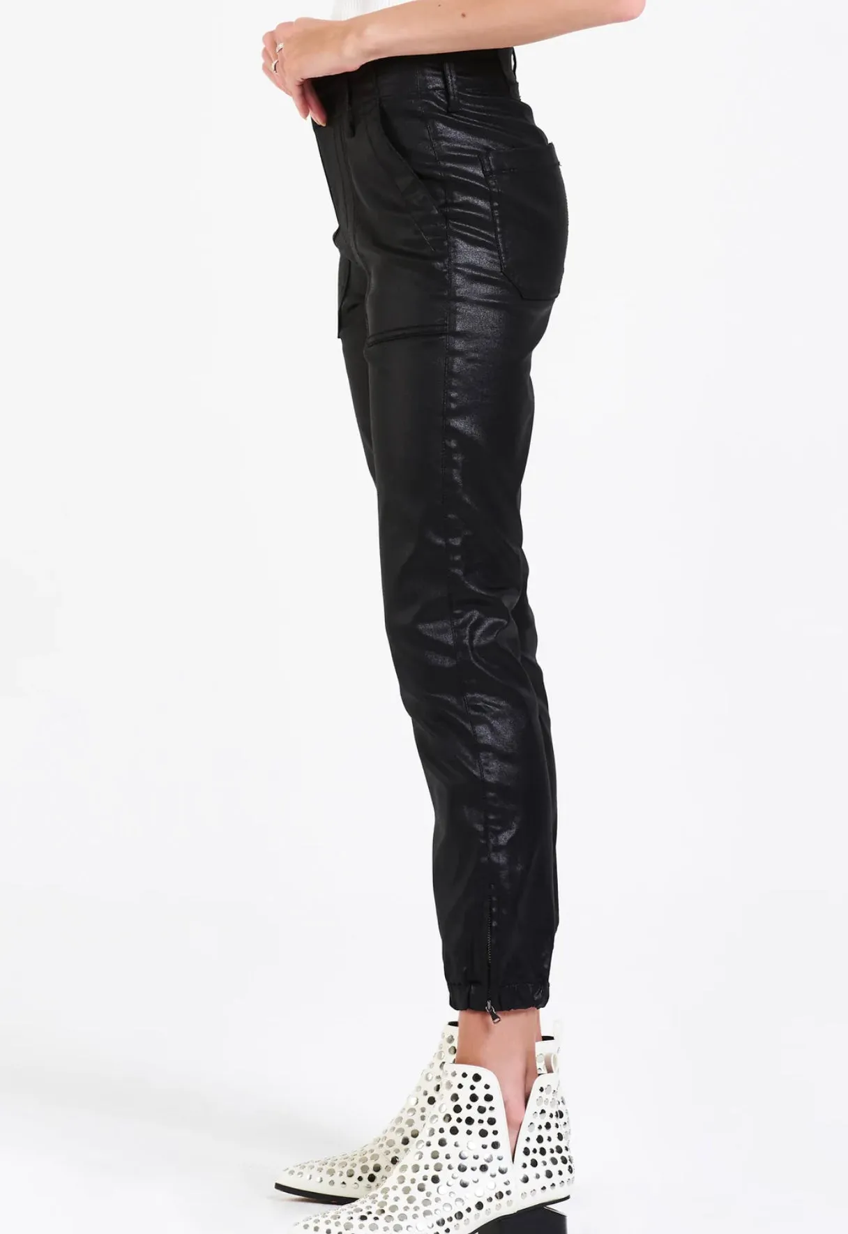 Dear John Nova Joggers in Coated Black saw