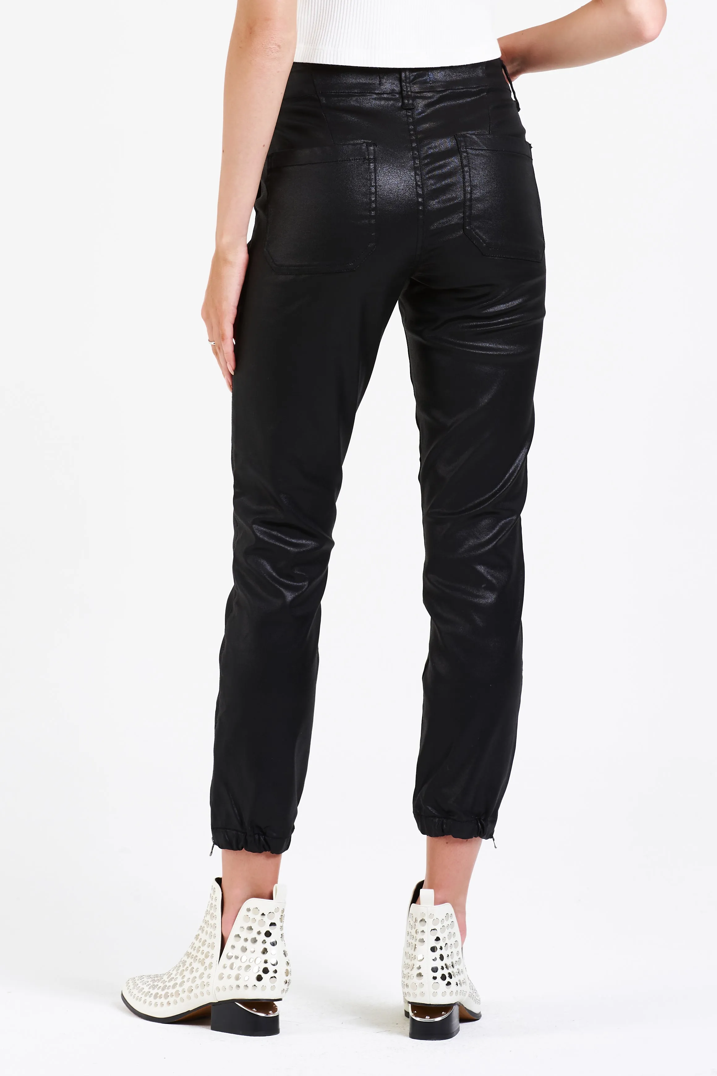 Dear John Nova Joggers in Coated Black saw