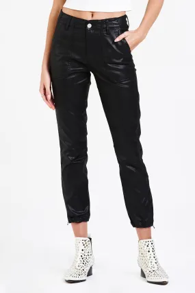 Dear John Nova Joggers in Coated Black saw