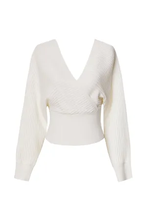 Diane Ivory Ribbed Sweater Top