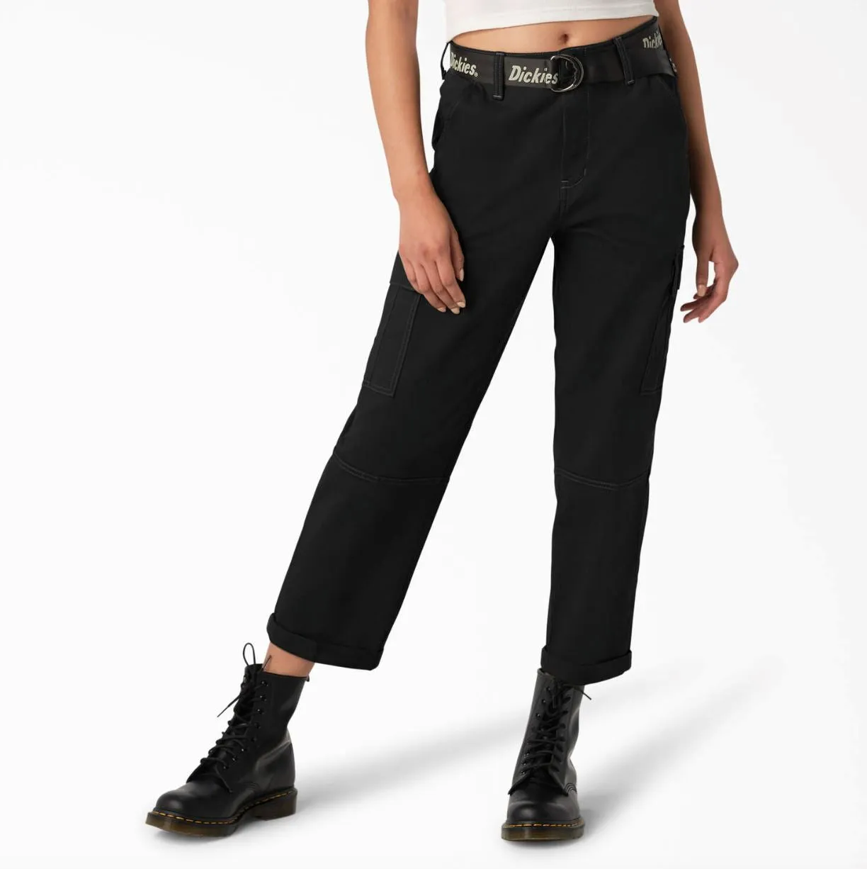 Dickies Womens Relaxed Fit Contrast Cropped Cargo Pant