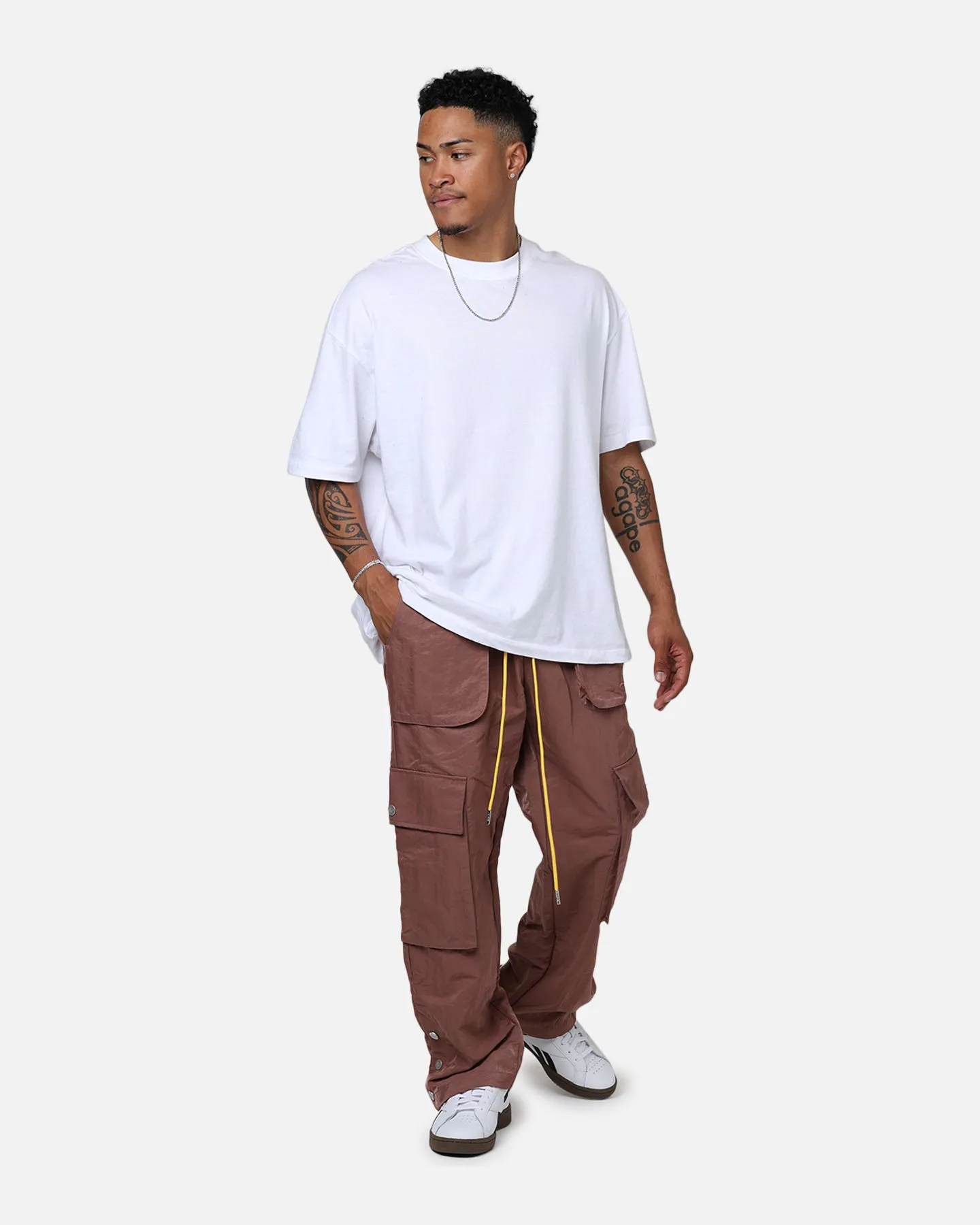 Diet Starts Monday Nylon Cargo Pants Dusty Rose