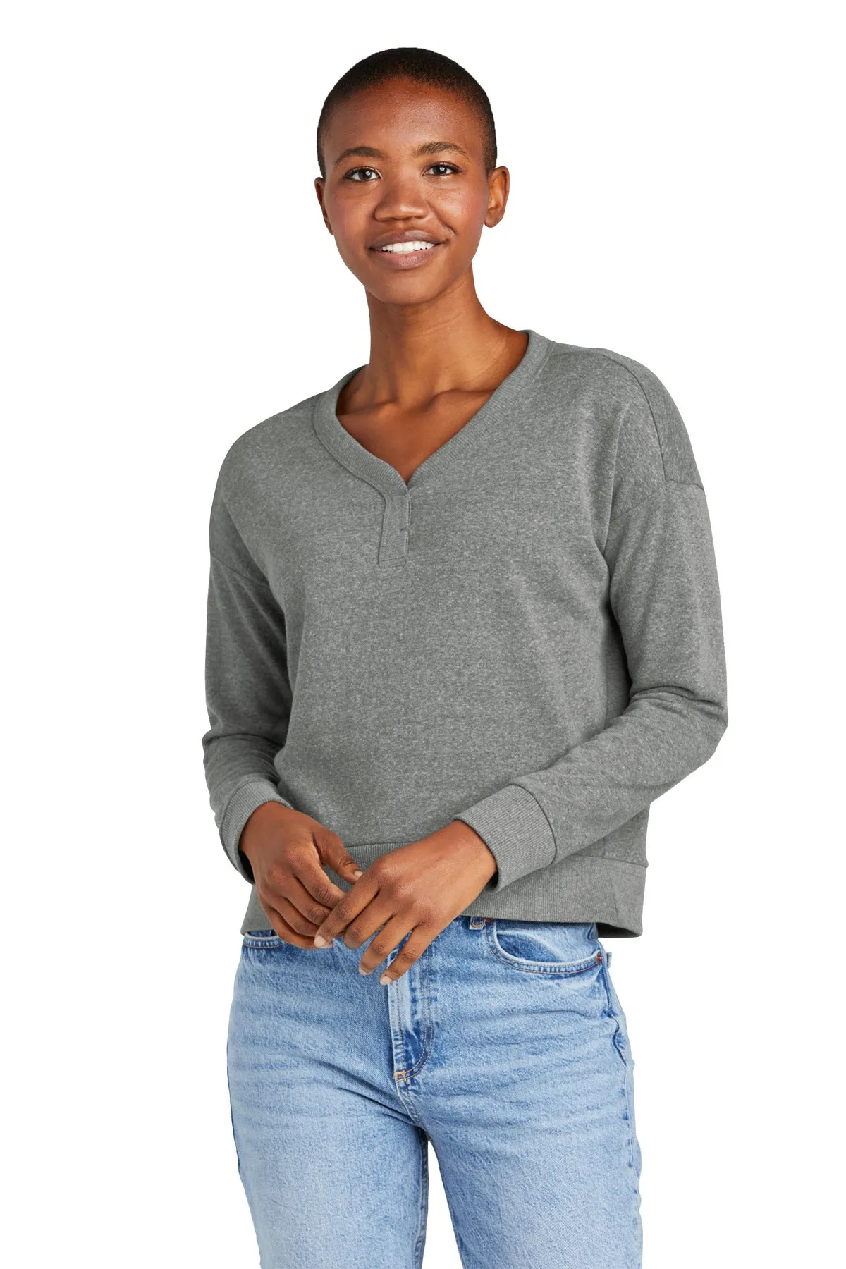 District® Women's Perfect Tri® Fleece V-Neck Sweatshirt DT1312