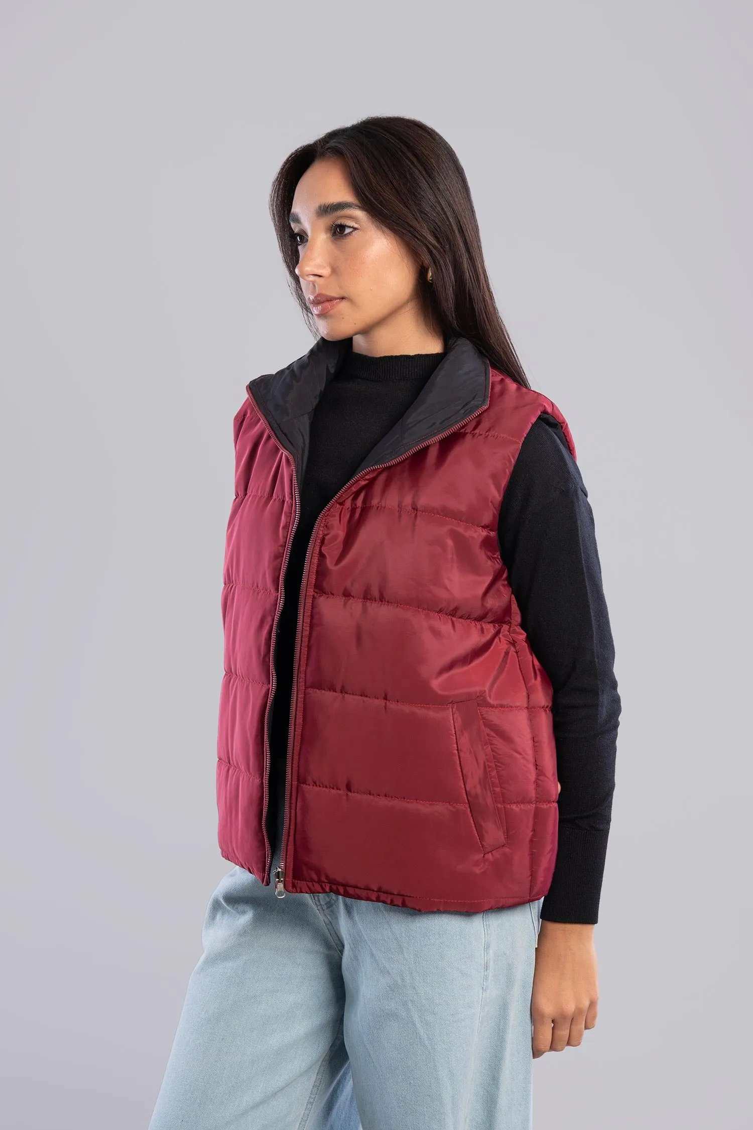 Double Face Puffer Vest - Mitcha Label