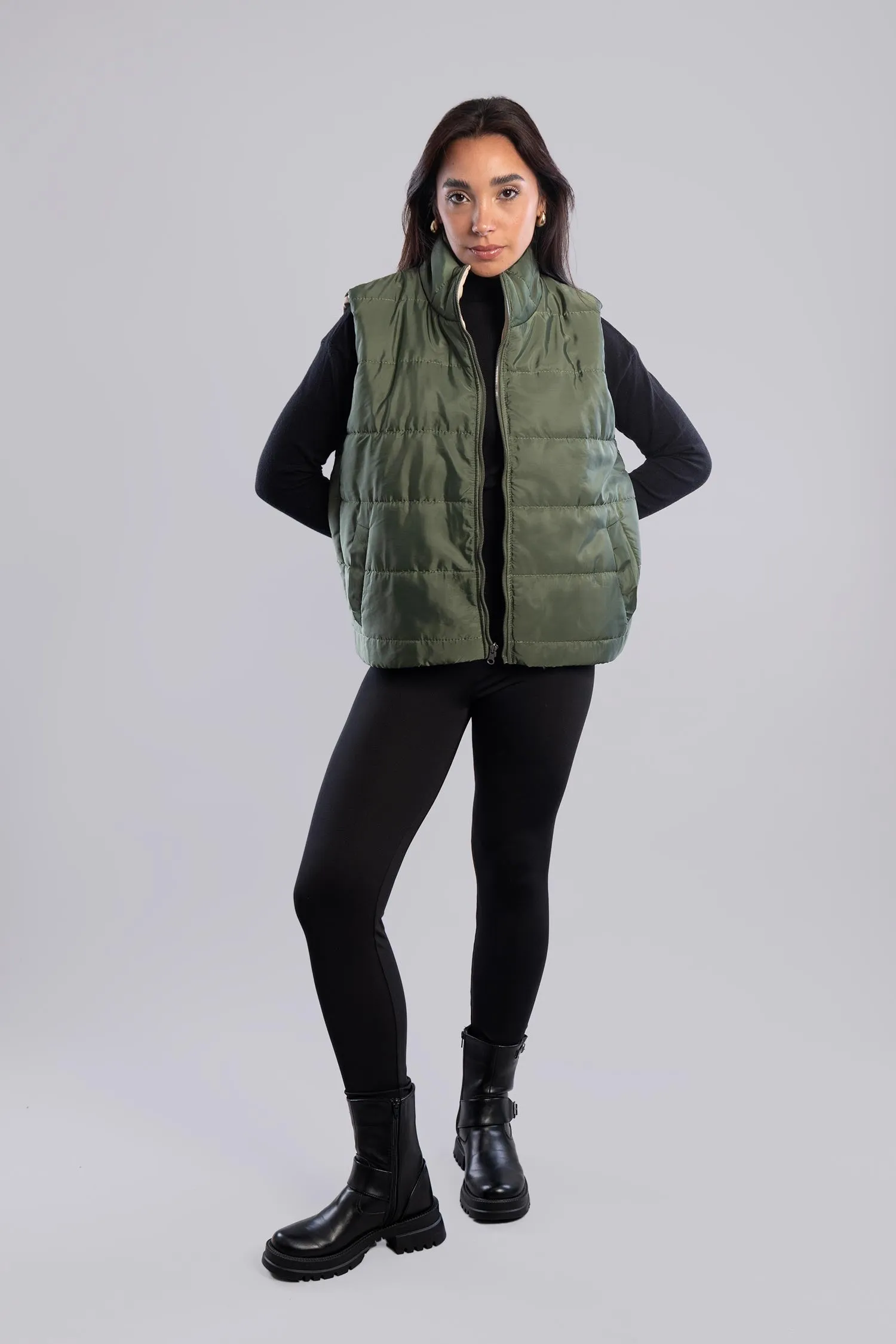 Double Face Puffer Vest - Mitcha Label