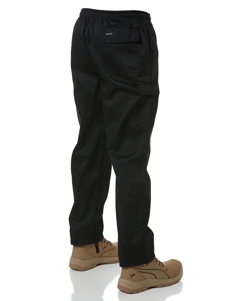 Drawstring Poly Cotton Cargo Pants - Black