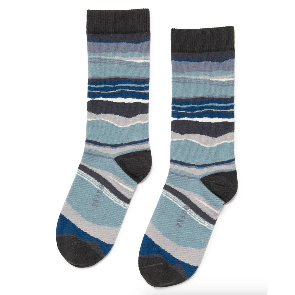 Dusk Stripe Crew Sock - Made In USA by Zkano