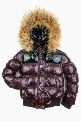 E5KYP-KYLA PUFFER COAT-Burgundy/Black