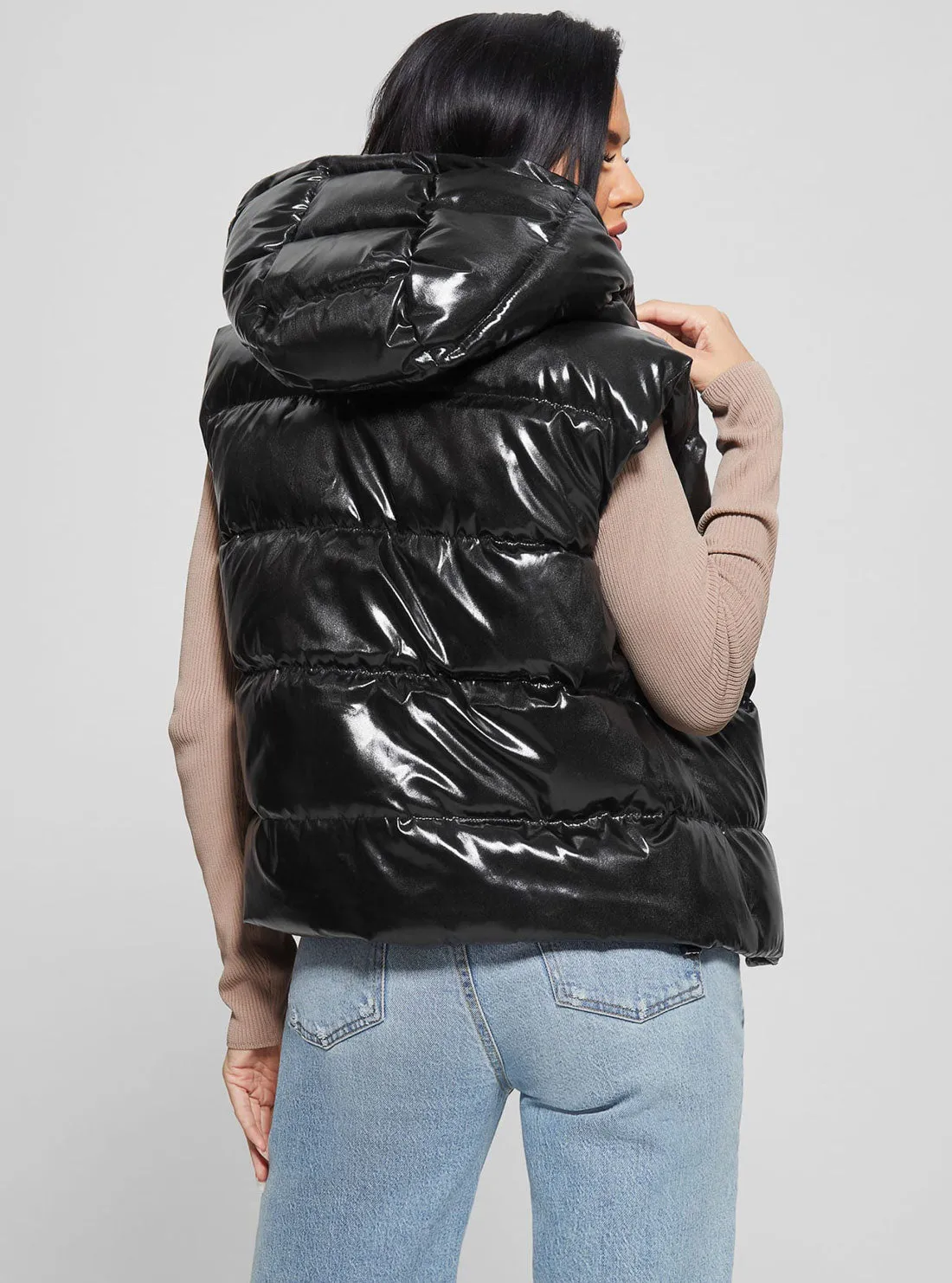 Eco Black Noemi Puffer Vest Jacket