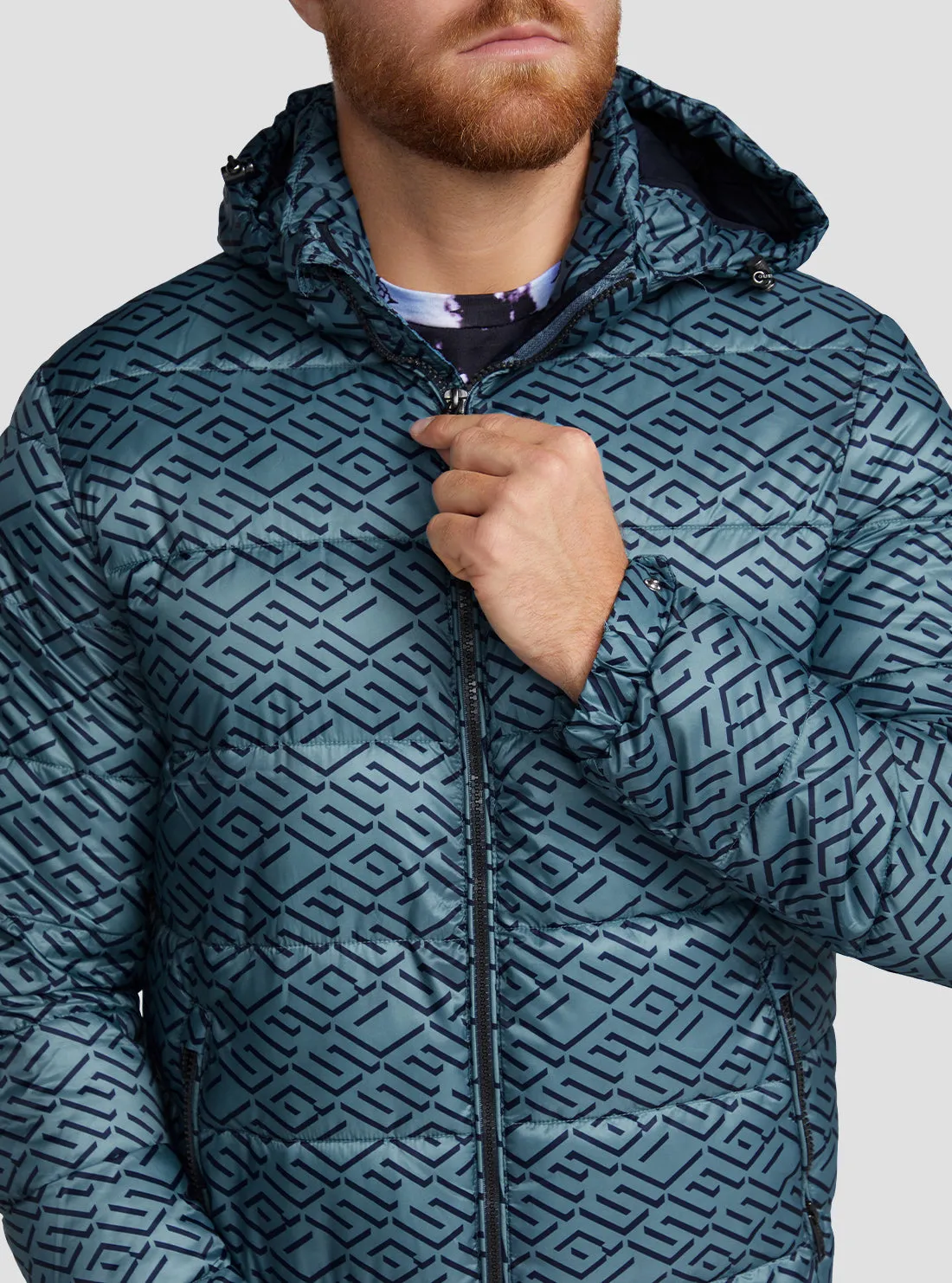 Eco Blue Logo Super Light Puffer Jacket