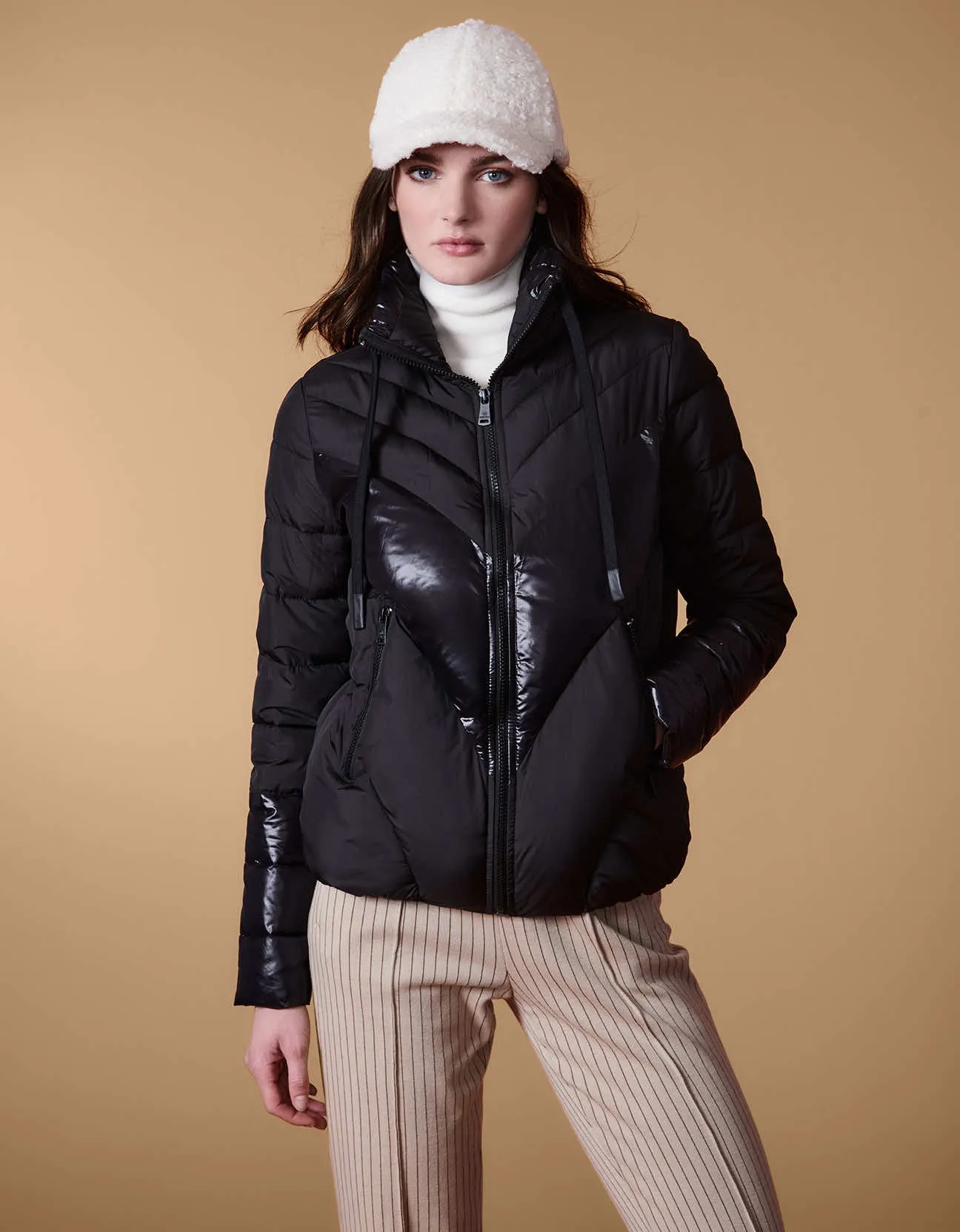 Fab Fabric-Mix Puffer Jacket