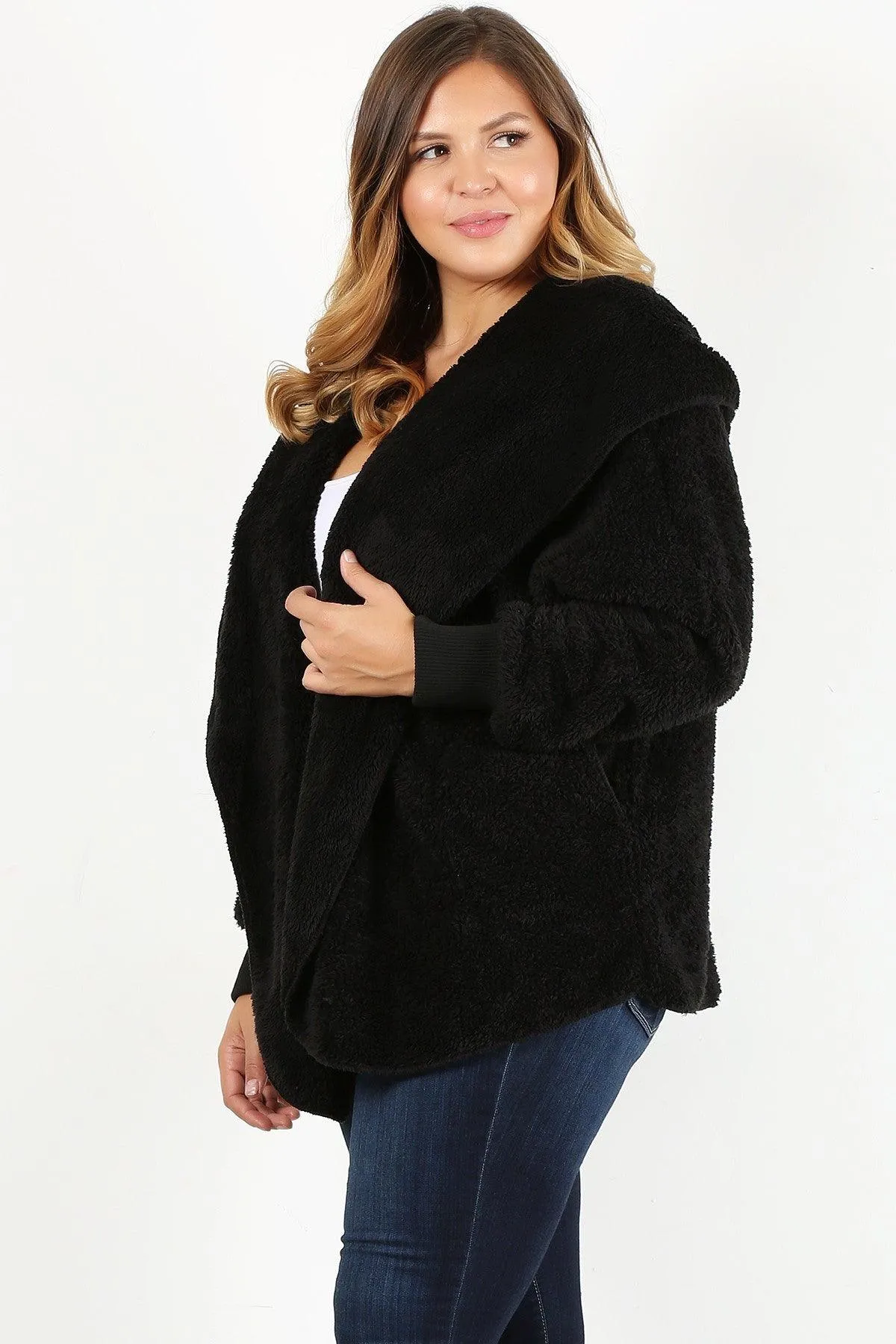 Faux Fur Jacket Plus Size