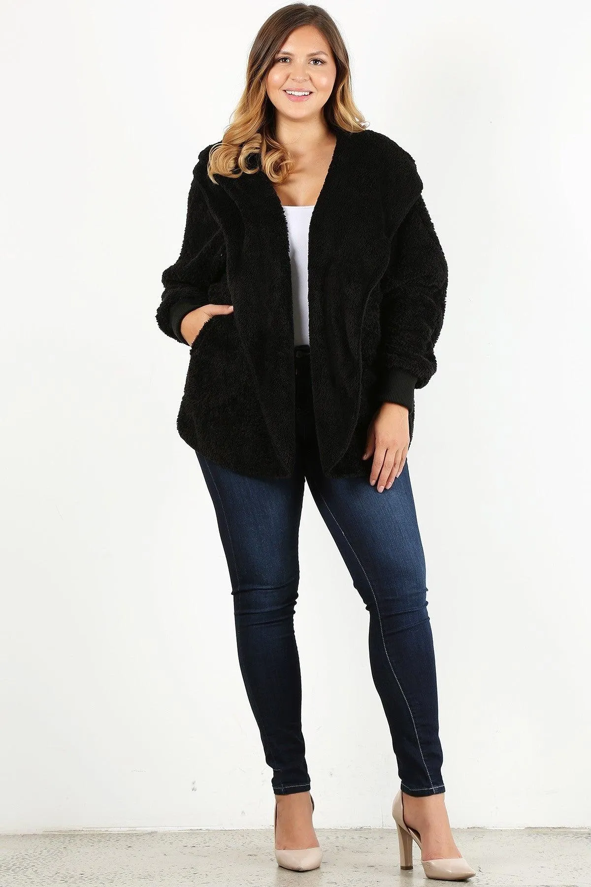 Faux Fur Jacket Plus Size