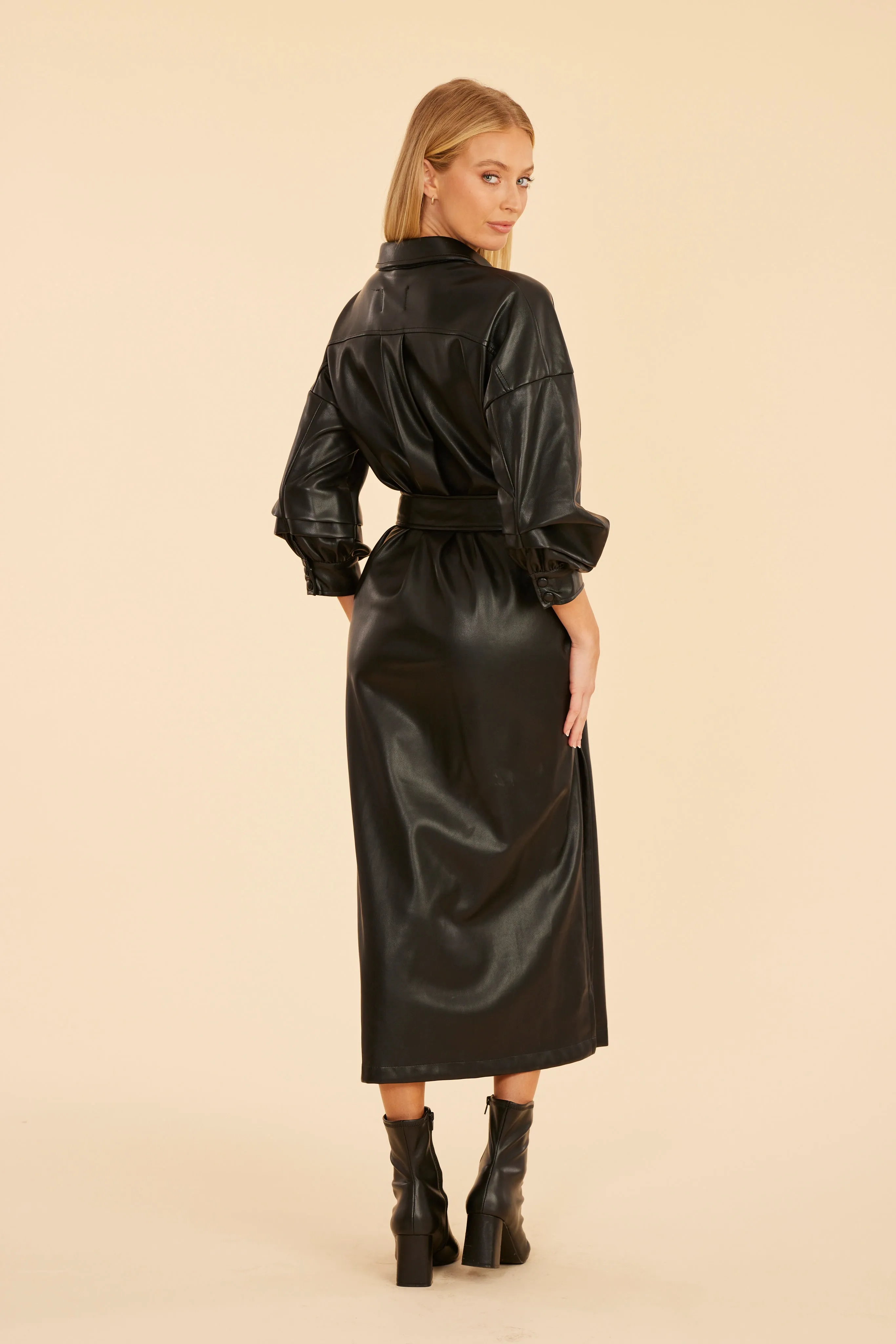 Faux Leather Maxi Dress