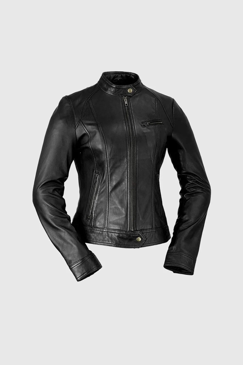 Favorite Womens Fashion Leather Jacket Black (POS)