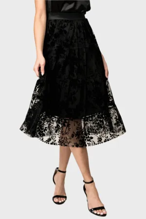 Flocked Party Skirt