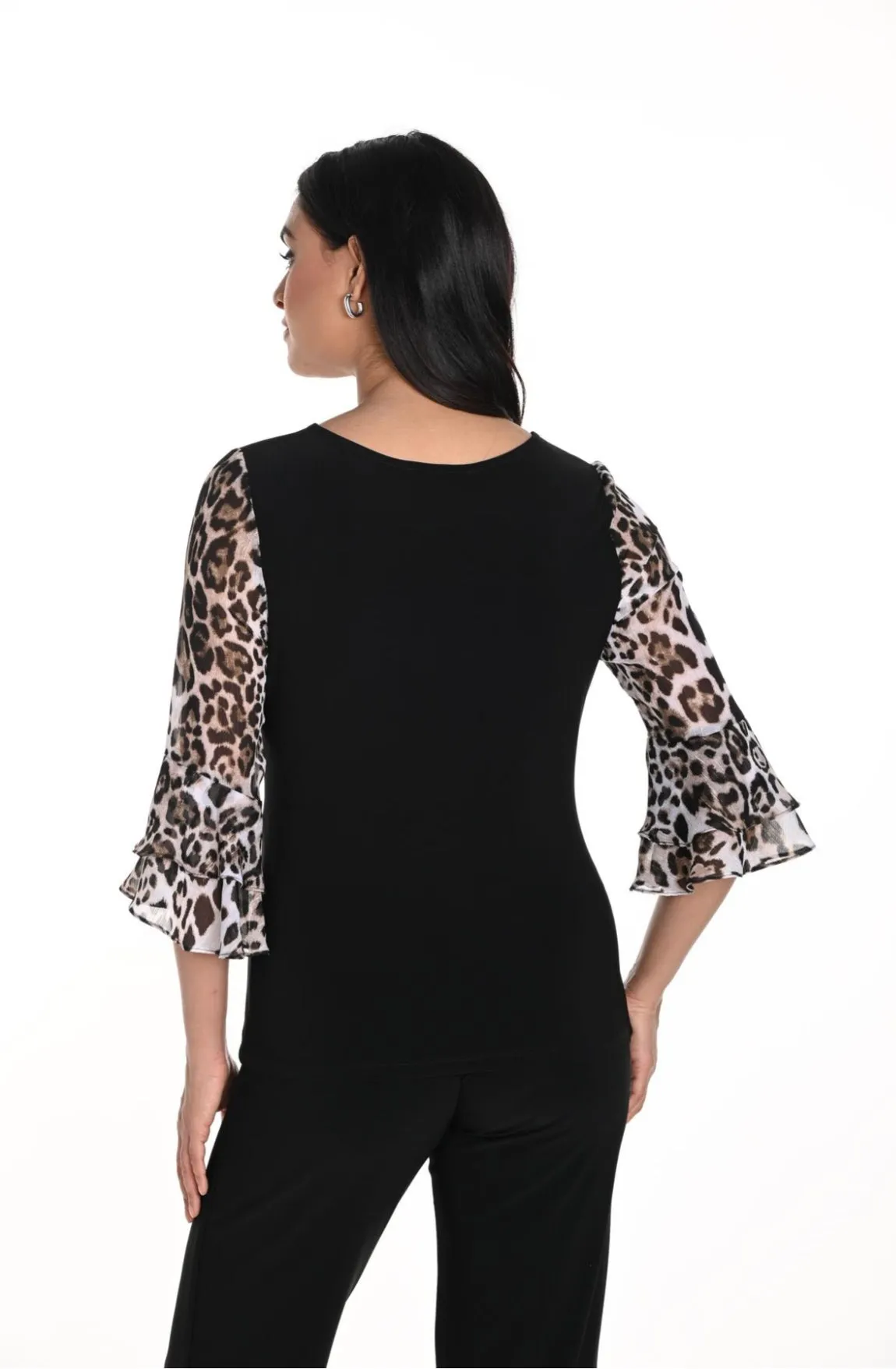 Frank Lyman Leopard Print Sleeve Top 243100