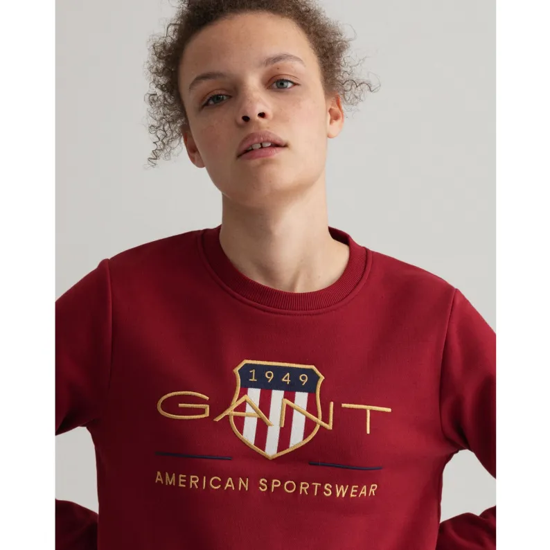 GANT Archive Shield Crew Neck Sweatshirt - Mahogany Red 4204688