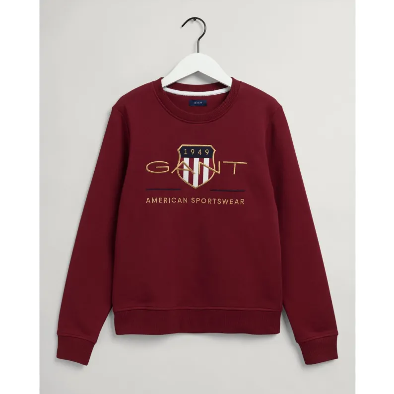 GANT Archive Shield Crew Neck Sweatshirt - Mahogany Red 4204688