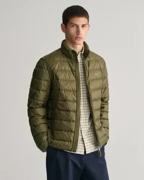 Gant Men Green Solid Stand Collar Full Sleeves Puffer Jacket