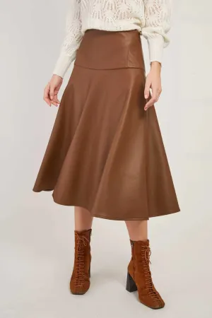 Gentiane Circle Skirt - Brown