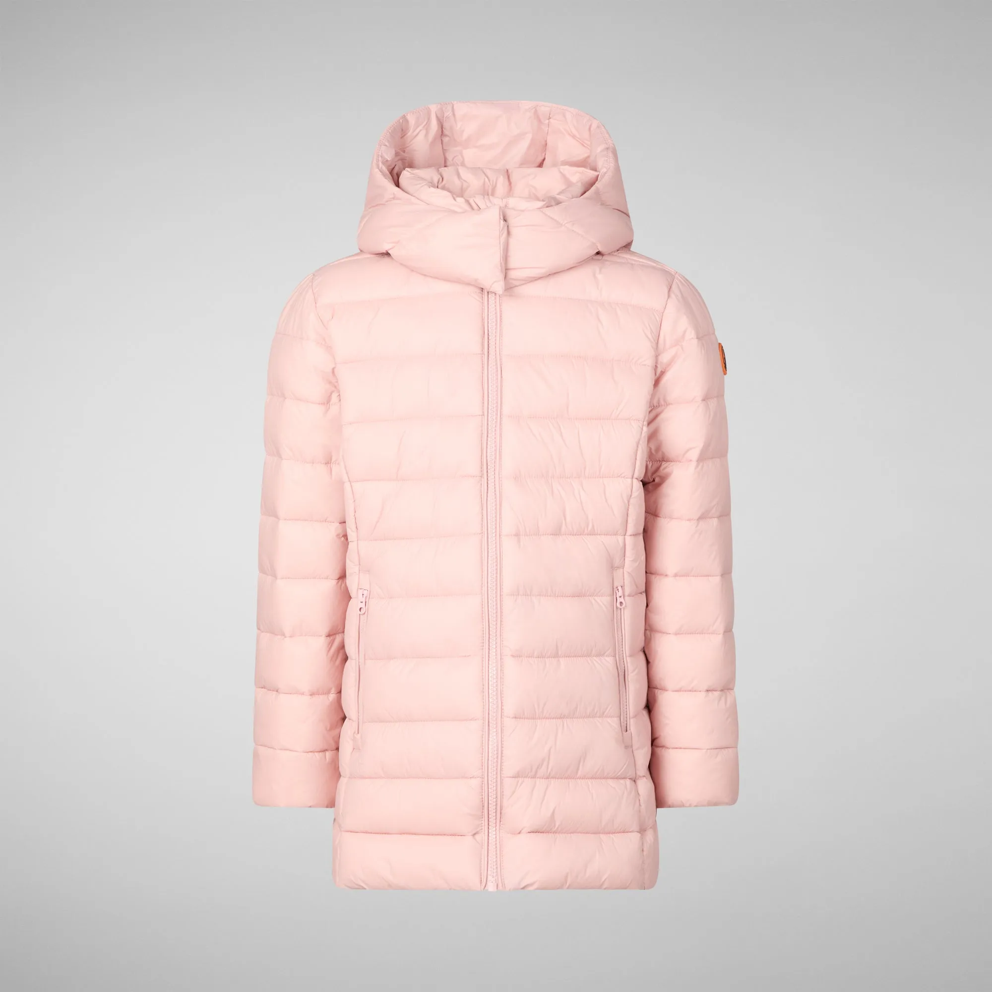 Girls' animal free puffer jacket Pricilla in blush pink