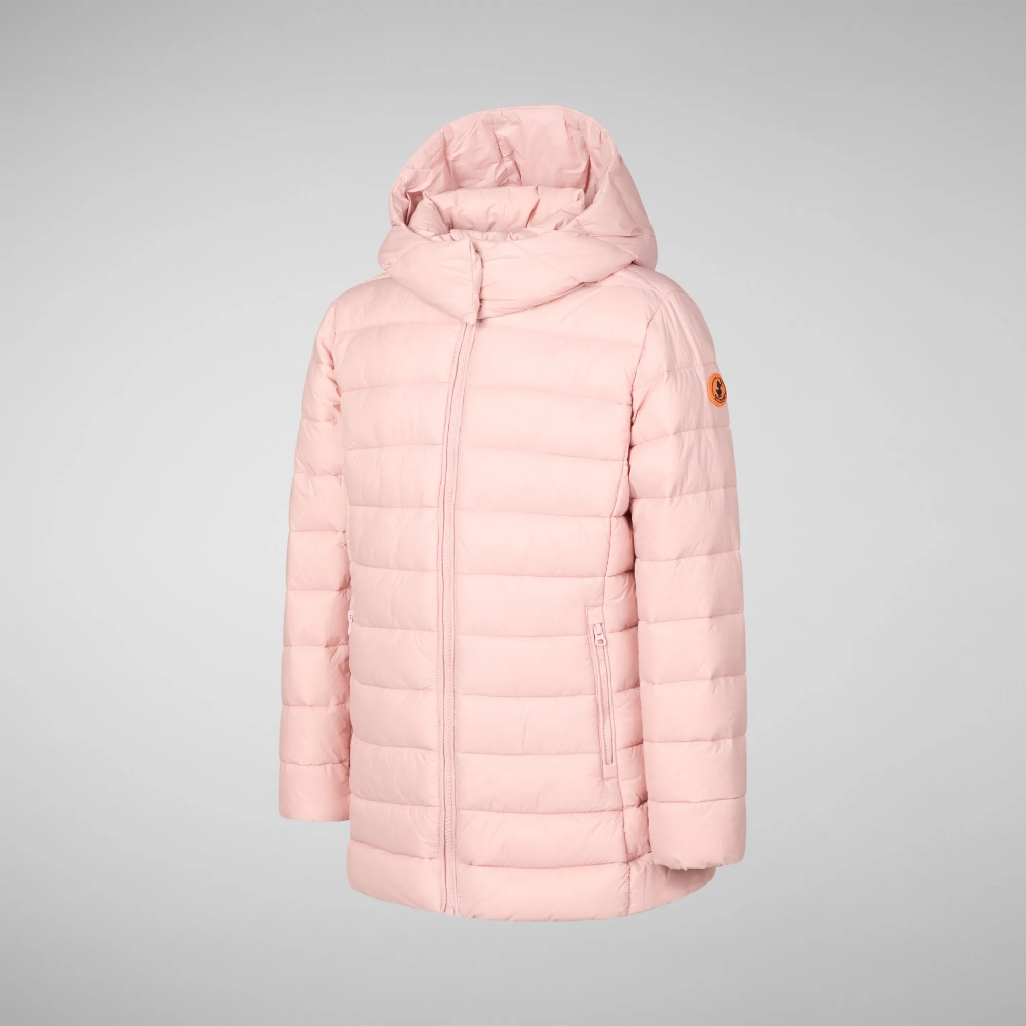 Girls' animal free puffer jacket Pricilla in blush pink